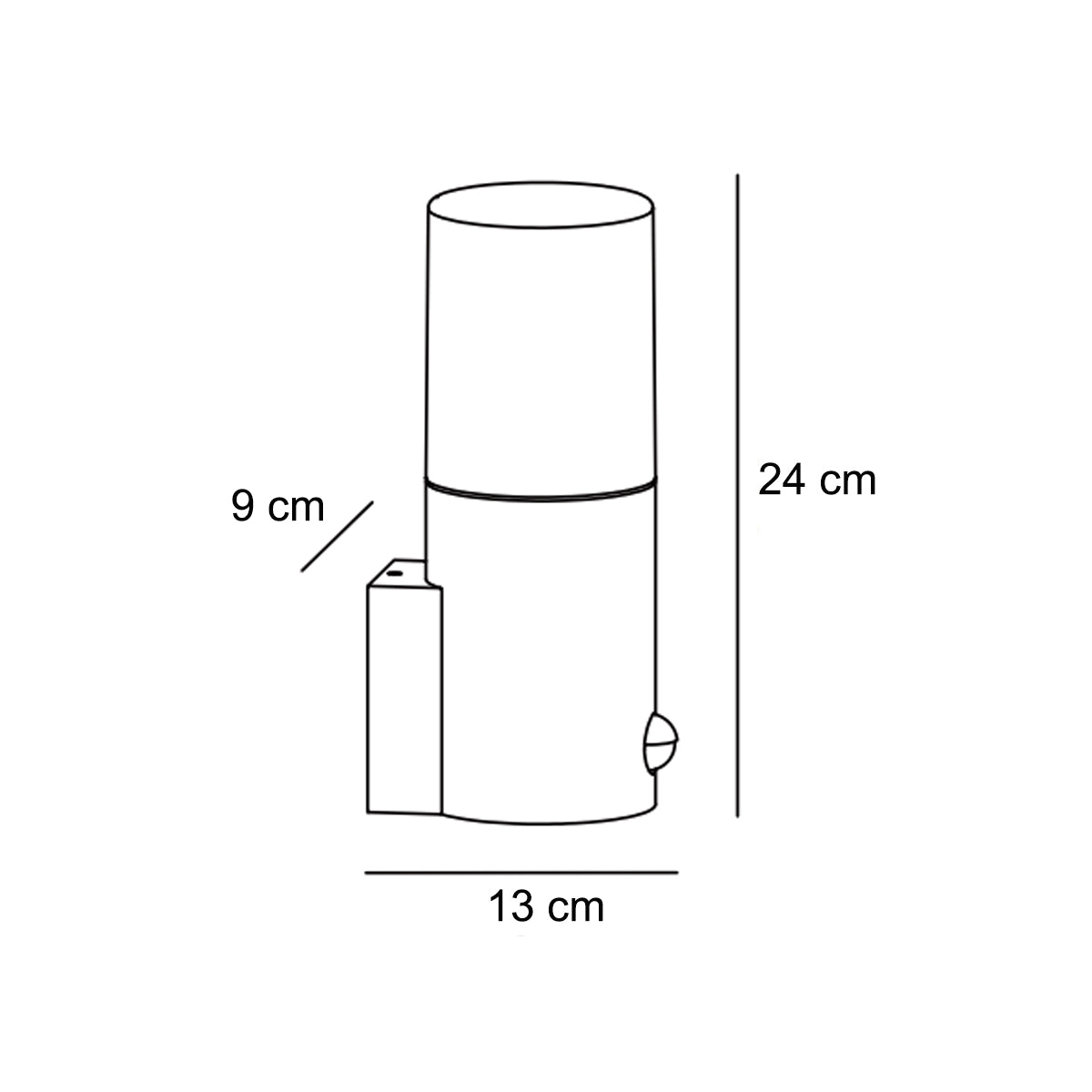 CGC BLUEBELL Dark Grey Cylinder Wall Light with PIR Motion Sensor