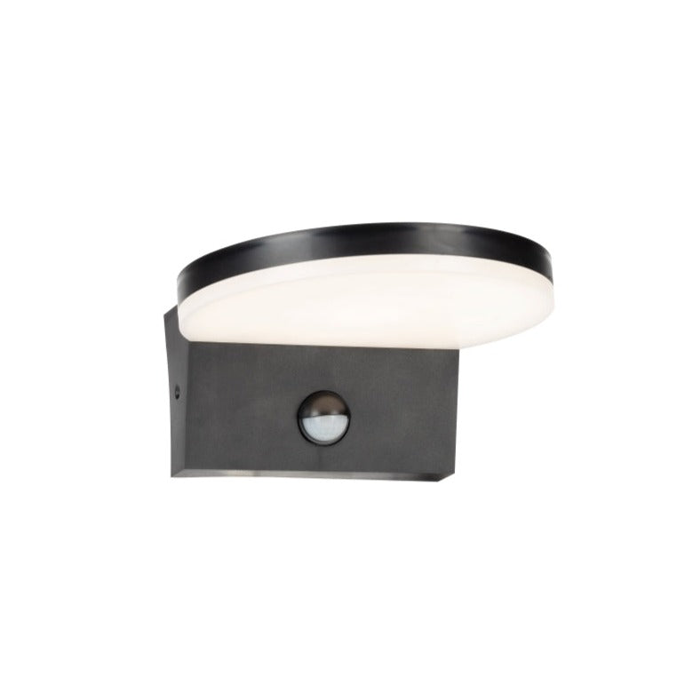 Our Aubrey black plastic ABS plastic outdoor wall mounted round outdoor light with built in LED's and motion sensor would look perfect in a modern or more traditional home design. Outside wall lights can provide atmospheric light in your garden, at the front door or on the terrace as well as a great security solution. It is designed for durability and longevity with its robust material producing a fully weatherproof and water resistant light fitting.
