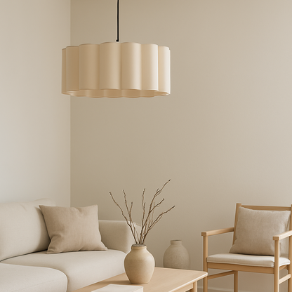 CGC Maria Scalloped Cream Drum Lampshade Large 48cm