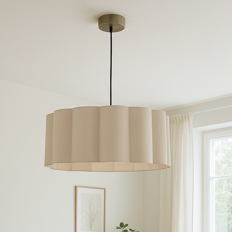 CGC Maria Scalloped Cream Drum Lampshade Large 48cm