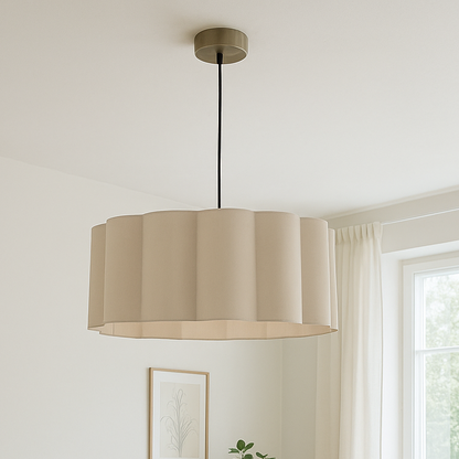 CGC Maria Scalloped Cream Drum Lampshade Large 48cm