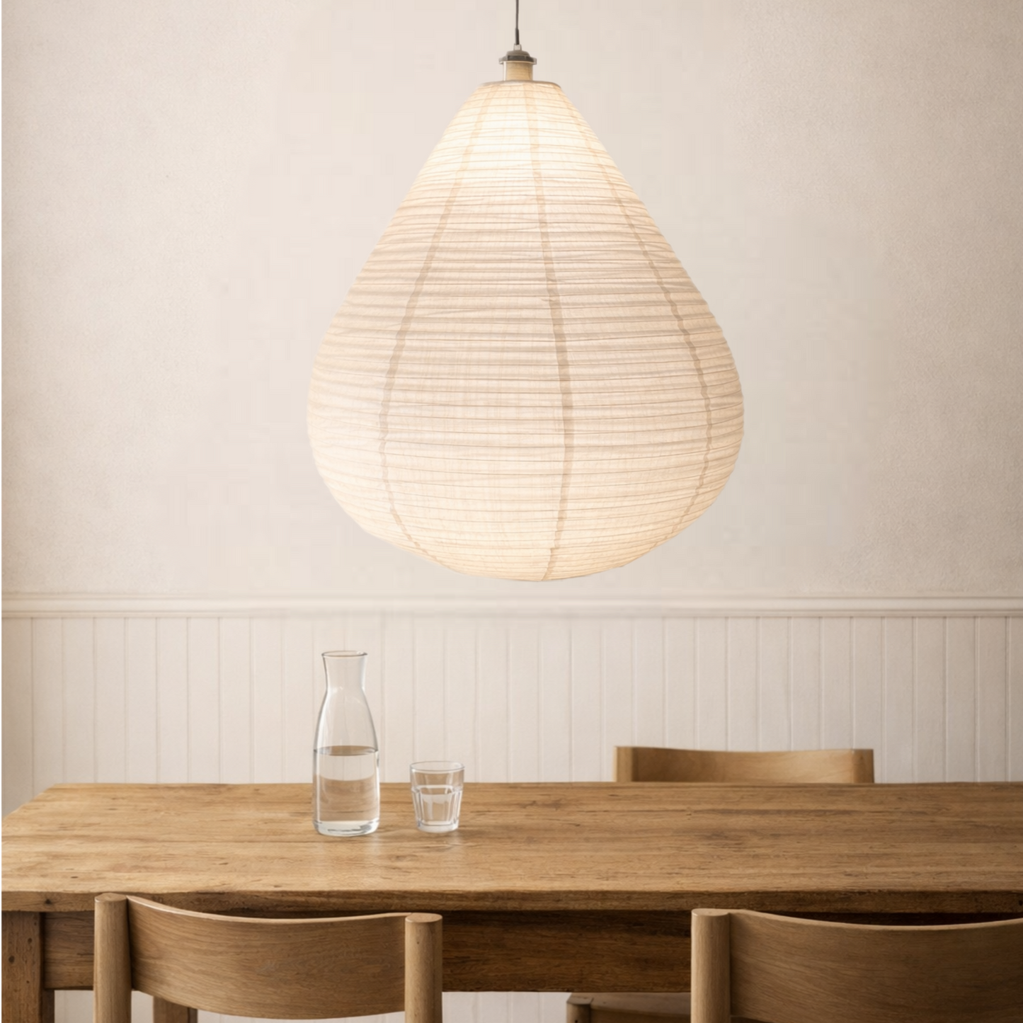 Mabel White Linen Extra Large Teardrop Shape Easy Fit Hand Made Lampshade