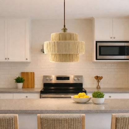 CGC KEFIRA Straw Paper Three Layer Easy Fit Hand Made Lampshade