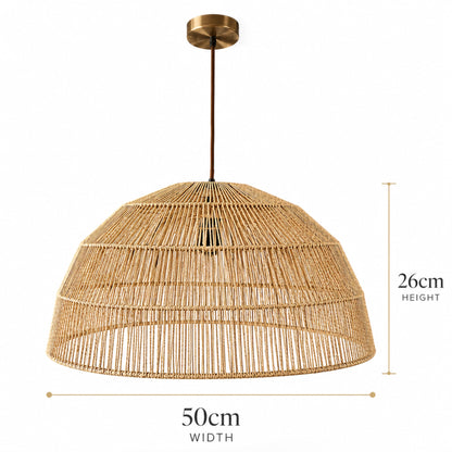 CGC Thalia Natural Woven String 50cm Dome Lampshade Hand Made Easy Fit