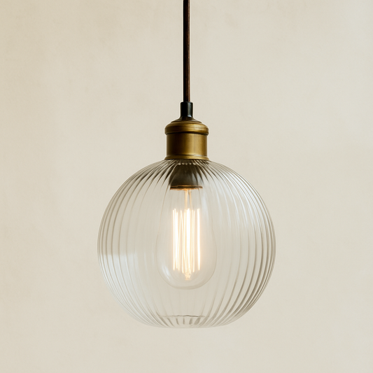 CGC EVA Ribbed Glass Globe Lampshade