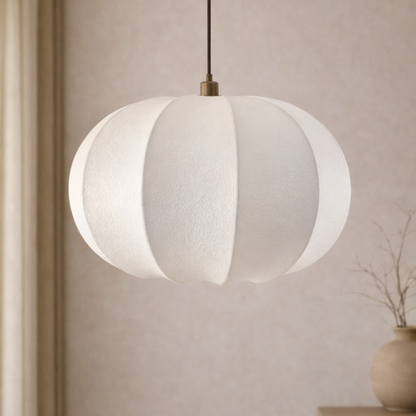 CGC Natalia Cloud Dancer White Oval Distressed Silk Lampshade