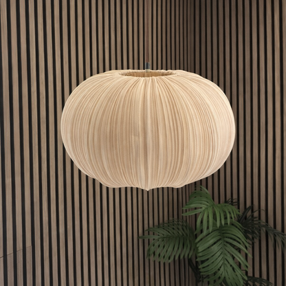 CGC Palmira Champagne Large Oval Stretch Ruffled Silk Fabric Lampshade