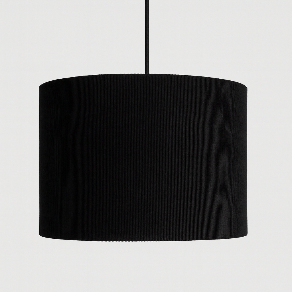 CGC LOLA Black Corduroy 30cm Lampshade Matching Silk Inner