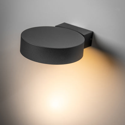 CGC DARCY Anthracite Dark Grey Adjustable Round LED Outdoor Wall Light 3000k Warm White IP54