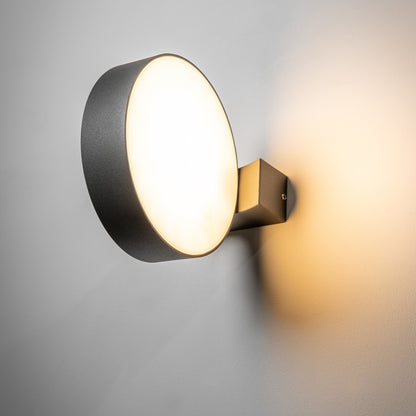 CGC DARCY Anthracite Dark Grey Adjustable Round LED Outdoor Wall Light 3000k Warm White IP54