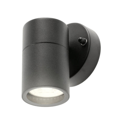 Our Leon outdoor single down light is modern and stylish in its appearance.  It comes in a cylinder design mounted on a circular back plate and clear glass diffuser. It is designed for durability and longevity with its robust material producing a fully weatherproof and water resistant light fitting