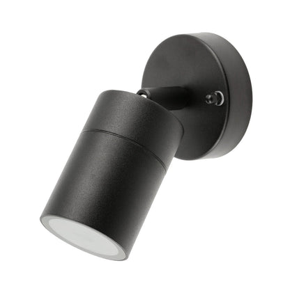 Our Leon outdoor single down light is modern and stylish in its appearance.  It comes in a adjustable cylinder design mounted on a circular back plate and clear glass diffuser. It is designed for durability and longevity with its robust material producing a fully weatherproof and water resistant light fitting