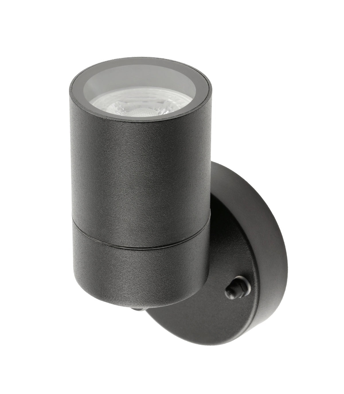 Our Leon outdoor single down light is modern and stylish in its appearance.  It comes in a adjustable cylinder design mounted on a circular back plate and clear glass diffuser. It is designed for durability and longevity with its robust material producing a fully weatherproof and water resistant light fitting
