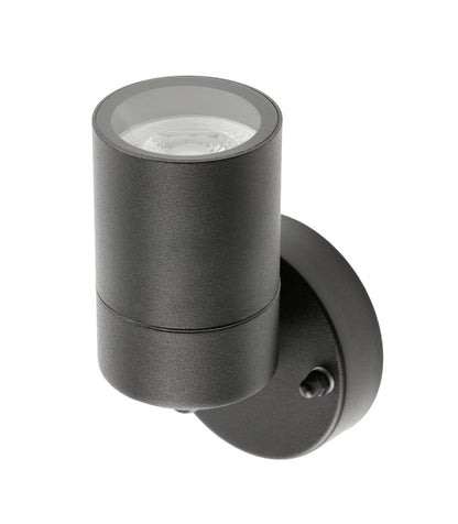 Our Leon outdoor single down light is modern and stylish in its appearance.  It comes in a adjustable cylinder design mounted on a circular back plate and clear glass diffuser. It is designed for durability and longevity with its robust material producing a fully weatherproof and water resistant light fitting
