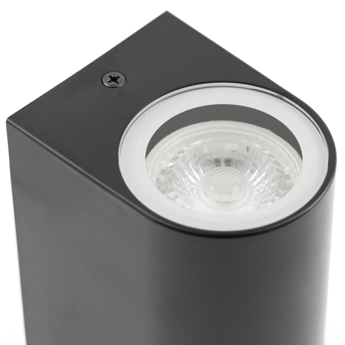 Our Eileen black wall mounted curved double outdoor spotlight light would look perfect in a modern or more traditional home design. Outside wall lights can provide atmospheric light in your garden, at the front door or on the terrace as well as a great security solution. It is designed for durability and longevity with its robust material producing a fully weatherproof and water resistant light fitting.