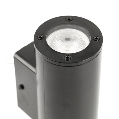 Our Sherri up and down black cylinder wall light would look perfect in a modern or more traditional home design. Outside lights can provide atmospheric light in your garden, at the front door, patio, walls driveway or on the terrace as well as a great security solution. It is designed for durability and longevity with its robust material producing a fully weatherproof and water resistant light fitting. 