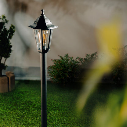 Our Yasmin adjustable lantern delivers on style and durability and is a smart choice for your exterior lighting. With its black polycarbonate construction teamed with clear polycarbonate panes, this lantern is hardwearing and rust and weatherproof. Built for life outdoors, it has an IP44 rating which means it can withstand the harshest of weather conditions. For sophisticated yet robust outdoor lighting, our Yasmin black outdoor traditional lantern is a strong contender.