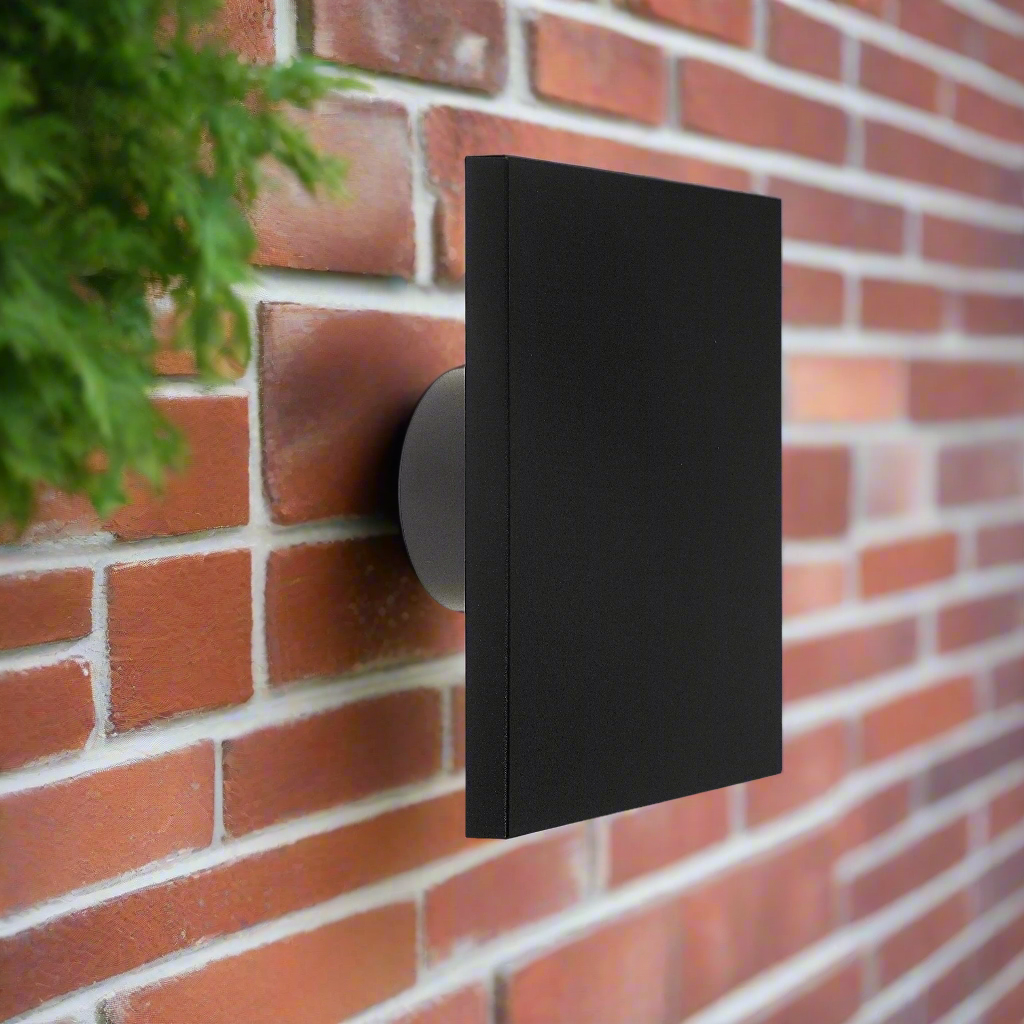 CGC BAILEY Black Square LED Outdoor Indoor Wall Light IP65 Back Lit Halo Polycarbonate Coastal