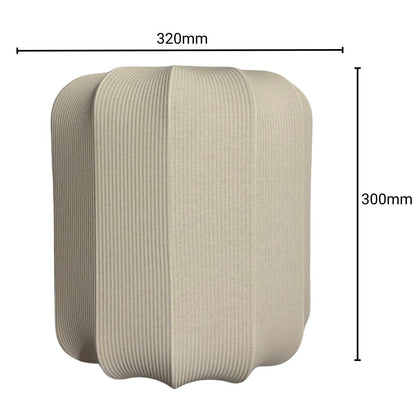 CGC LILA Cream Cylinder Ribbed Stretch Cotton Fabric Lampshade