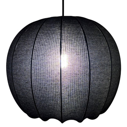 CGC LILA Black Rounded Ribbed Stretch Cotton Fabric Lampshade