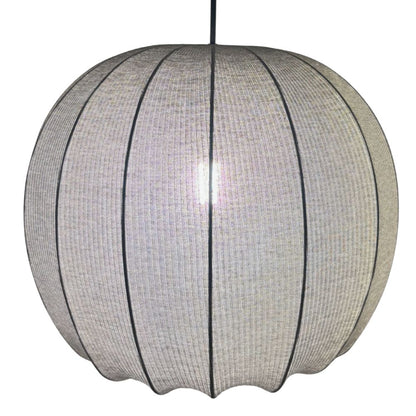 CGC LILA Grey Rounded Ribbed Stretch Cotton Fabric Lampshade
