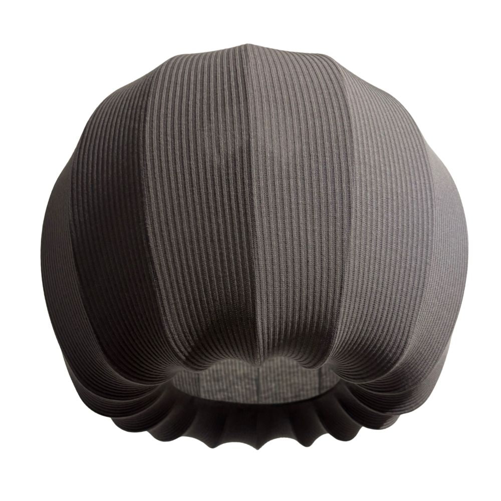CGC LILA Grey Rounded Ribbed Stretch Cotton Fabric Lampshade