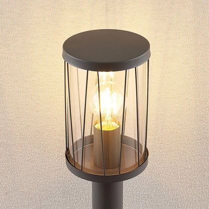CGC CORA Dark Grey Diagonal Pattern Medium Post Light