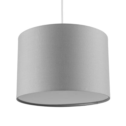 The Lucia is a modern cylinder drum shaped lamp shade in a luxury cotton finish and opal diffuser. This fantastic shade can double up as either a ceiling pendant light shade or table lampshade. Easily fits to your standard ceiling light fitting- no wiring required.
