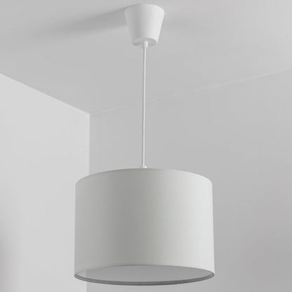The Lucia is a modern cylinder drum shaped lamp shade in a luxury cotton finish and opal diffuser. This fantastic shade can double up as either a ceiling pendant light shade or table lampshade. Easily fits to your standard ceiling light socket - no wiring required.