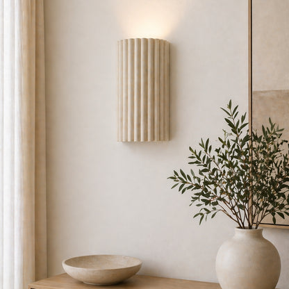 CGC Allegra Oatmeal Linen Fine Scallop Wall Light