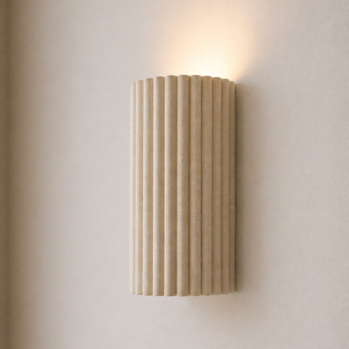 CGC Allegra Oatmeal Linen Fine Scallop Wall Light
