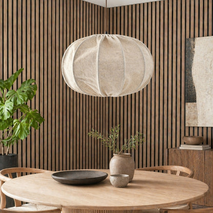 CGC Serafina Large Oval Oatmeal Loose Linen Fabric Lampshade