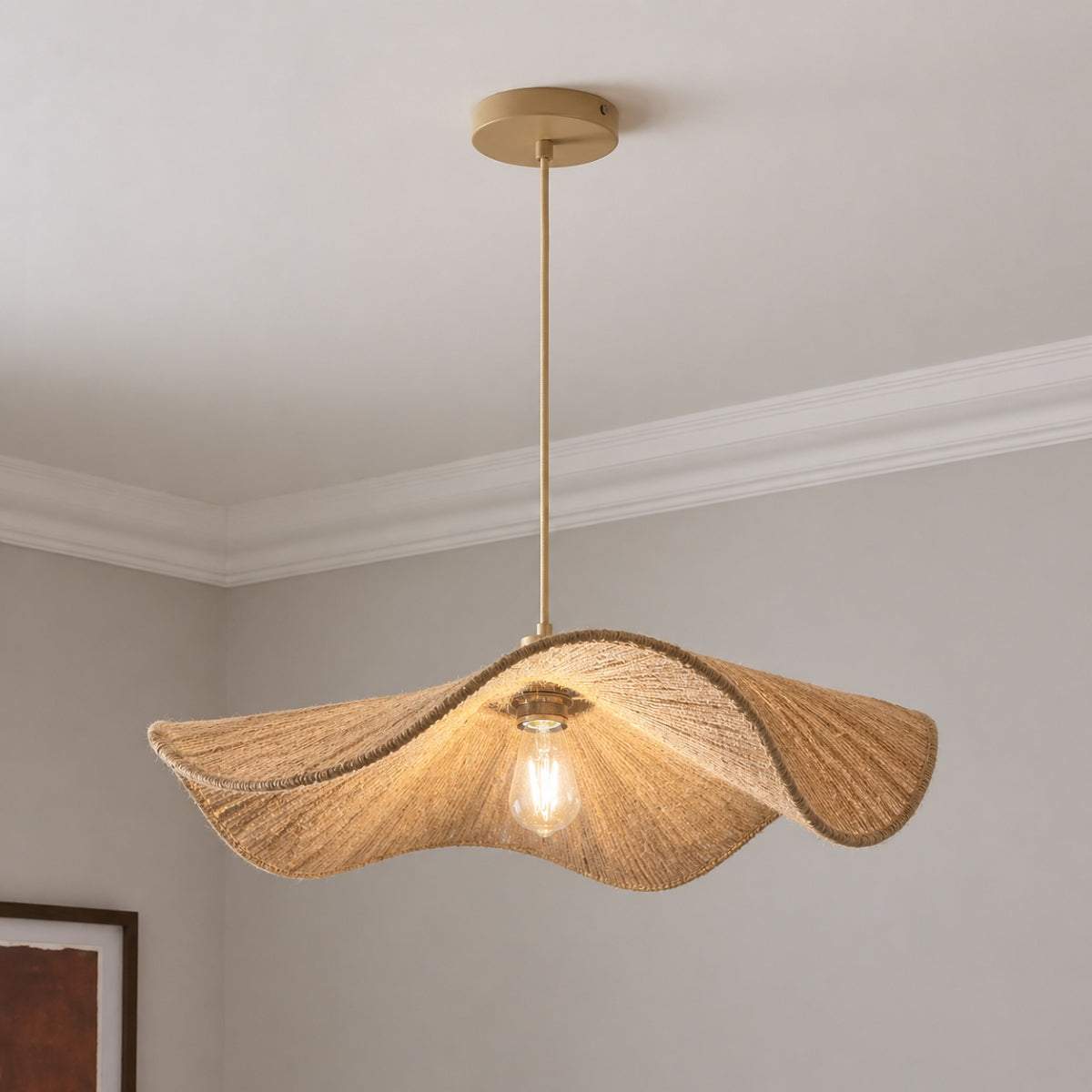 CGC Virelle Large 60cm Hand Made Hemp String Easy Fit Lampshade