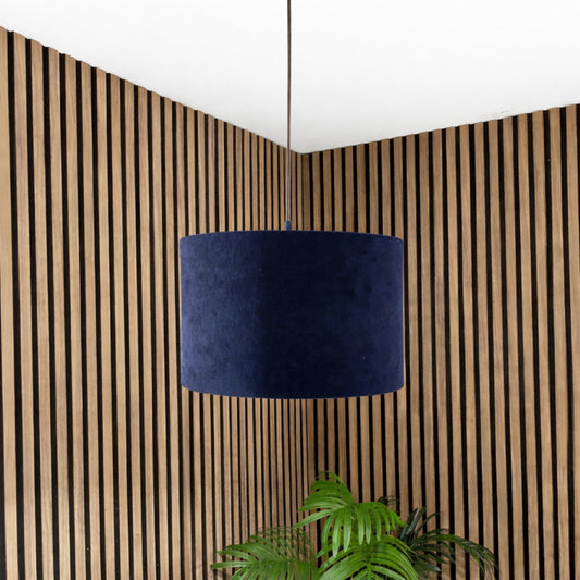 CGC LOLA Navy Corduroy 30cm Lampshade Matching Silk Inner