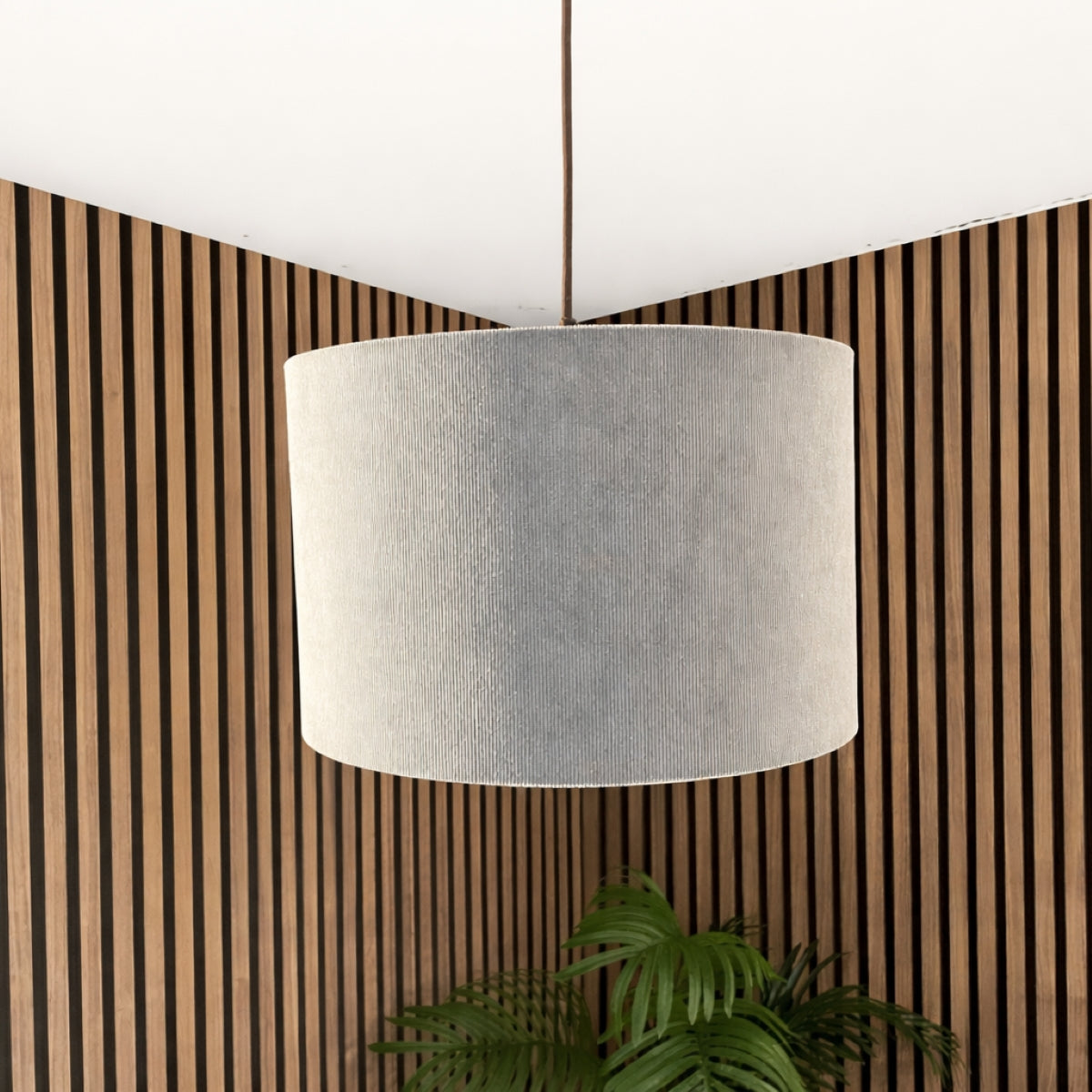 CGC LOLA Grey Corduroy 30cm Lampshade Matching Silk Inner