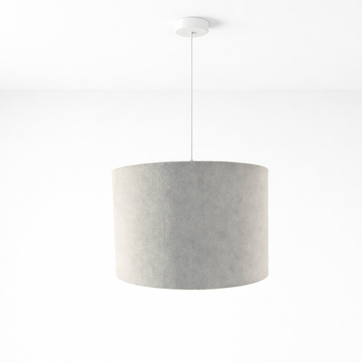 CGC LOLA Grey Corduroy 30cm Lampshade Matching Silk Inner