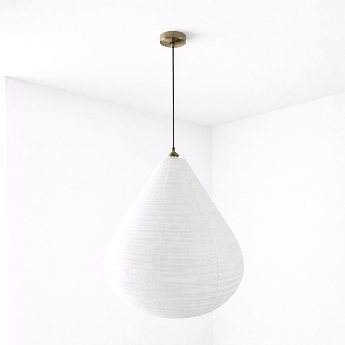 Mabel White Linen Extra Large Teardrop Shape Easy Fit Hand Made Lampshade