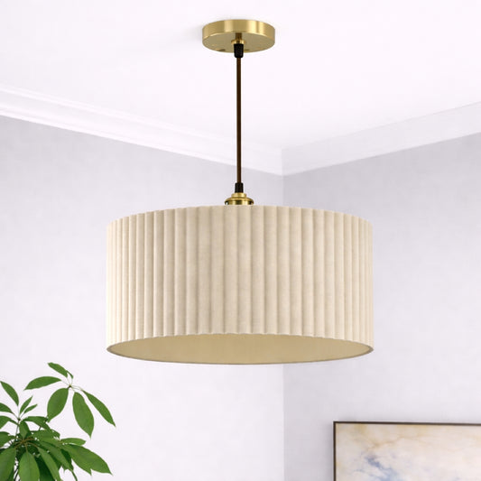 CGC Allegra Oatmeal Linen Fine Scallop Extra Large Drum Lampshade