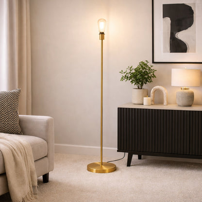 CGC Lena Brushed Gold Straight Floor Lamp