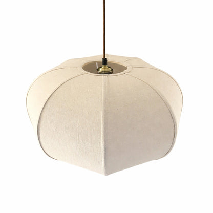 CGC LIBBY Large Oatmeal Rounded Stretch Linen Fabric Lampshade