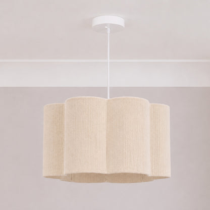 CGC Caterina Scalloped Cream Fine String Drum Lampshade Large 40cm