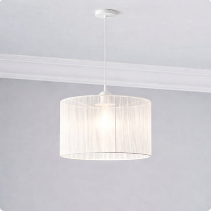 CGC Sylvie Silk Pleated Cream Round Drum Lamp Shade
