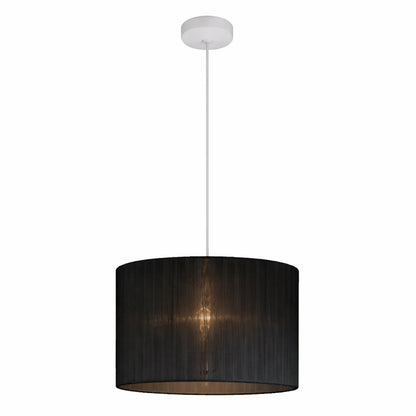 CGC Sylvie Silk Pleated Black Round Drum Lamp Shade