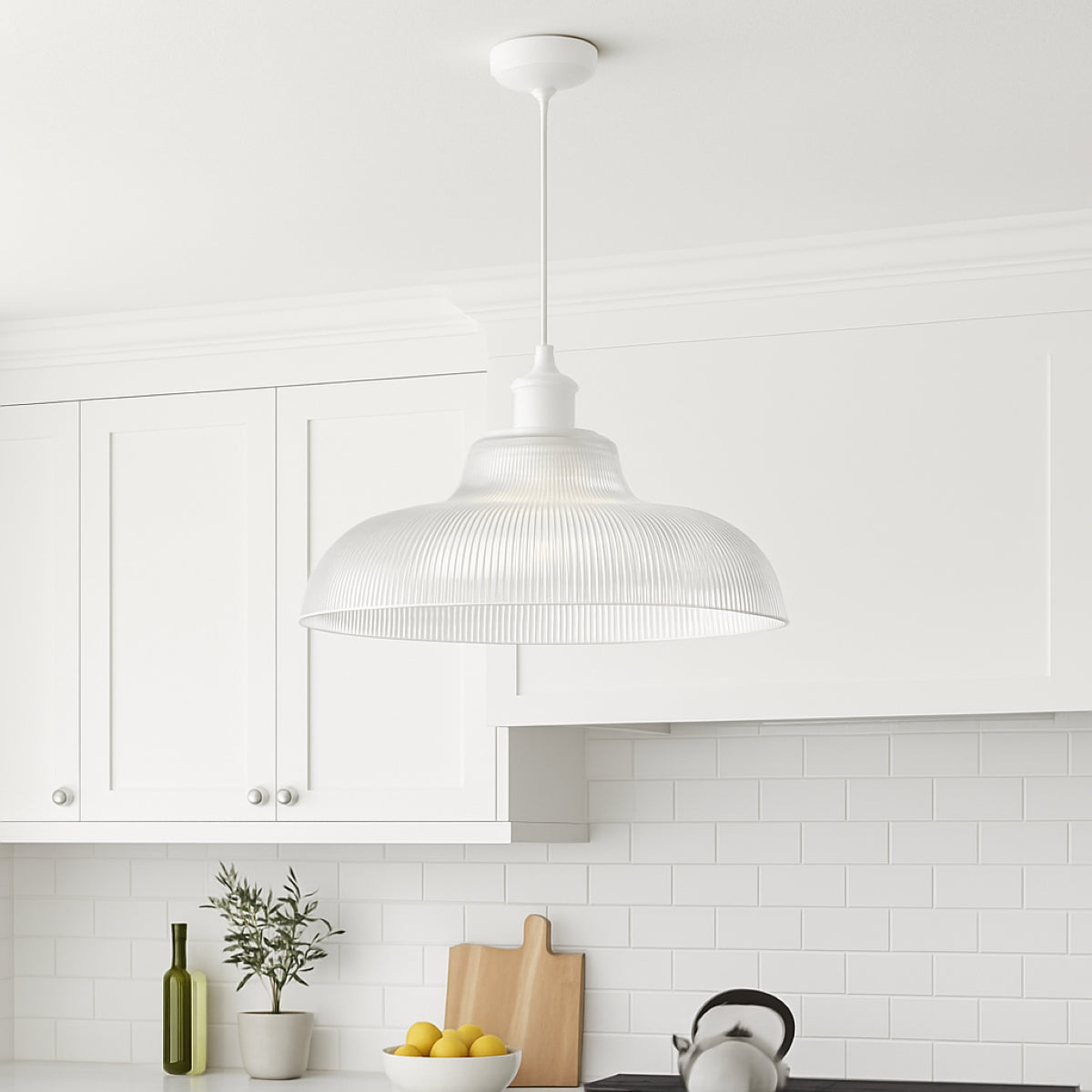 CGC JACINTA XL Clear Glass Ribbed Extra Large Lampshade