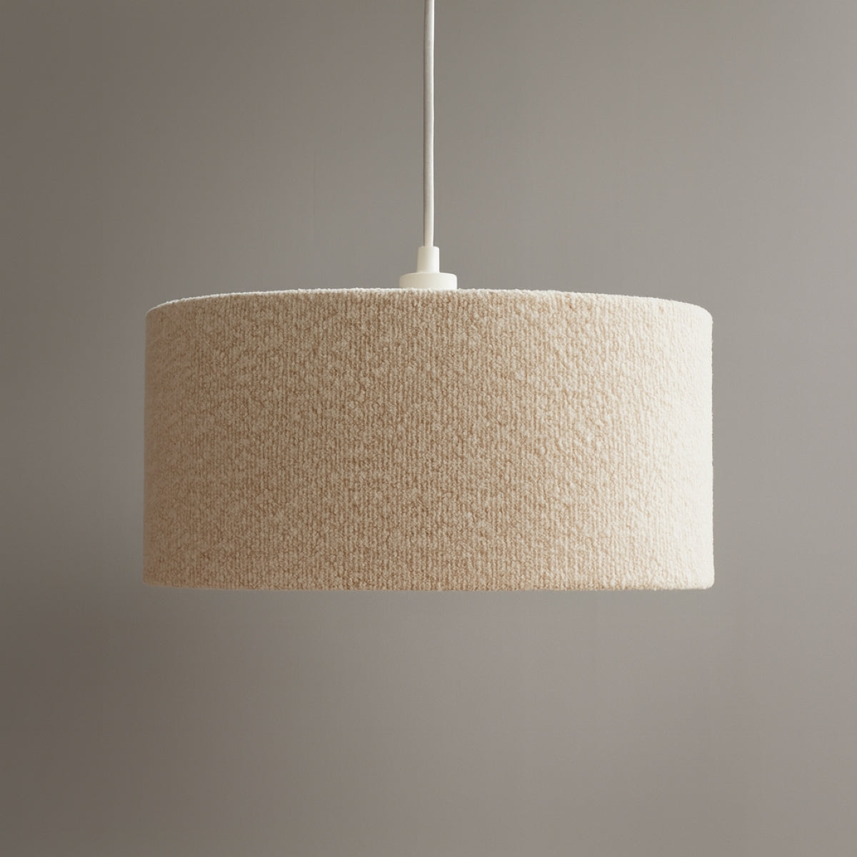 CGC PETRA 45cm Large Light Brown/Taupe Boucle Ceiling or Table Lamp Shade