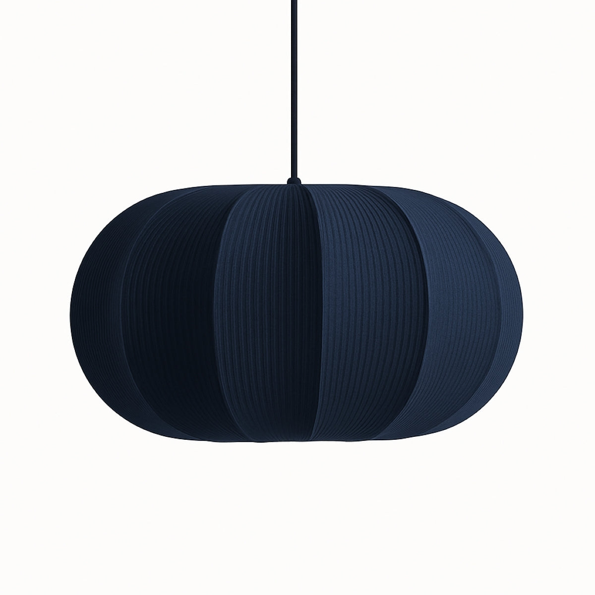 CGC LILA Navy Oval Ribbed Stretch Cotton Fabric Lampshade