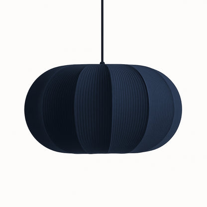 CGC LILA Navy Oval Ribbed Stretch Cotton Fabric Lampshade