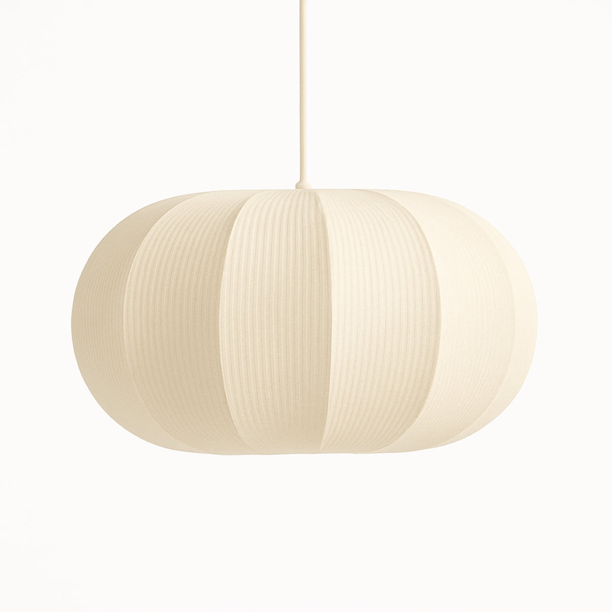 CGC LILA Cream Oval Stretch Ribbed Cotton Fabric Lampshade