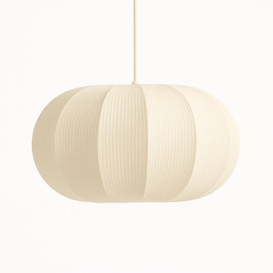 CGC LILA Cream Oval Stretch Ribbed Cotton Fabric Lampshade