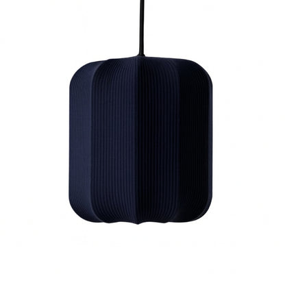 CGC LILA Navy Cylinder Ribbed Stretch Cotton Fabric Lampshade